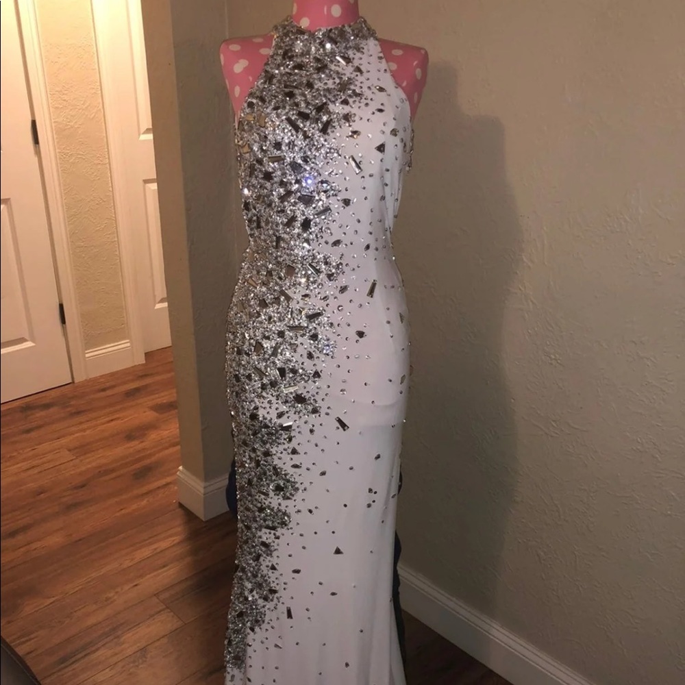 Morilee White Diamond Prom Dress